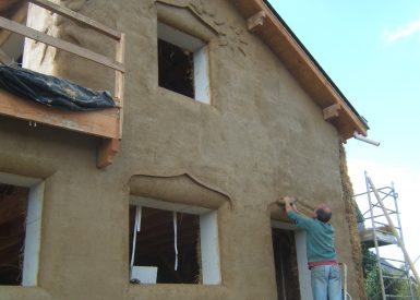 2009 – Nort sur Erdre – Cécile et Michel – Christelle – Corps d’enduit sur construction paille 6
