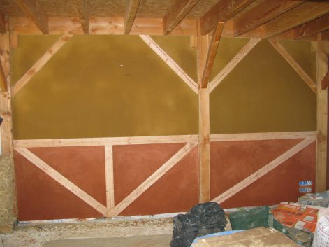 2010 – Nort sur Erdre – Cécile et Michel – Christelle – enduits de finition terre intérieur sur terre et fermacell + décorations 13