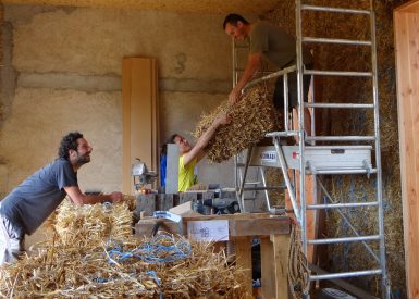 2017 – Sail sous Couzan (42) – Claude et Catherine – Stéphanie – Pose de botte et corps d’enduit – 12