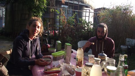 La Bohalle -49-2016-Pauline et Christophe-Mickael Verger-Chantier participatif -Rénovation de pignon en bottes de paille et enduit terre-6