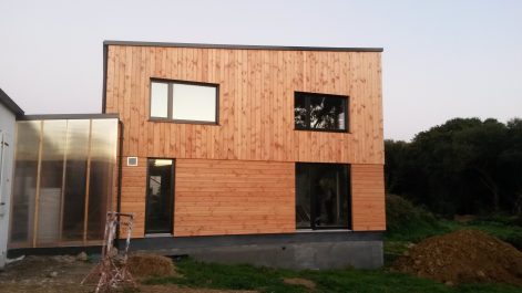 Lannion-22-juillet 2016-Nathalie et Gilles-Mickael Verger-Maison paille-bardage douglas