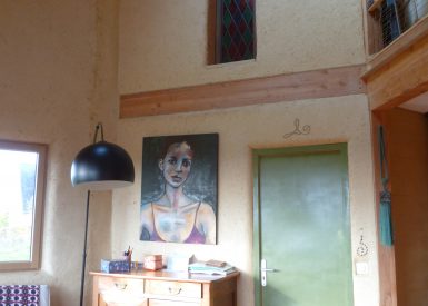 2013 – La Chapelle Saint Sauveur (44) – Béné et Nico – Christelle – Chantier participatif terre-paille + finitions terre intérieur 10