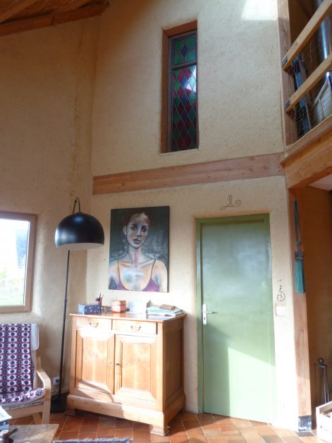 2013 – La Chapelle Saint Sauveur (44) – Béné et Nico – Christelle – Chantier participatif terre-paille + finitions terre intérieur 10