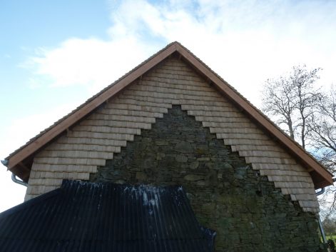 2014 – Amayé sur Seulles (14) – Christelle et Christophe – Christelle – Rénovation (réhausse de maison pierres en bottes de paille + corps d’enduit intérieur et extérieur) 5