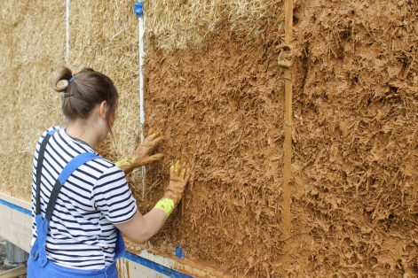 2014, St MArtin du Fouilloux (79), Virginie et Hedy, Christelle, corps d’enduit sur mur de paille et décorations 8