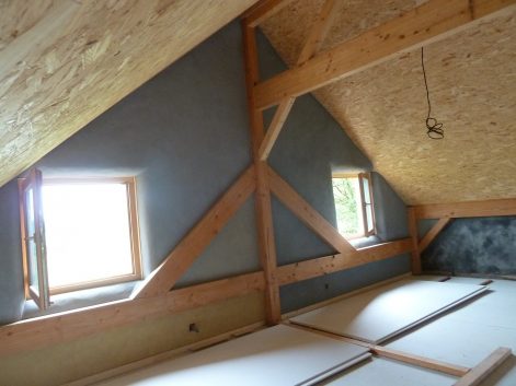 2014 (maison finie en 2016)- Montigny aux Amognes – Marion – Christelle – Chantier enduits de finition intérieurs + décorations + tests résistance 18