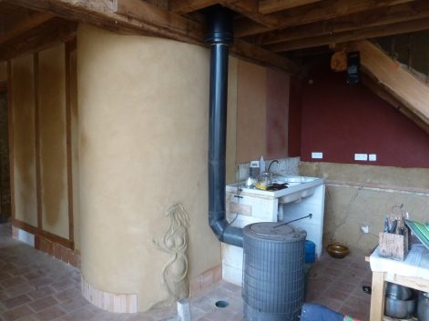 La Bazouge du Désert (35) – 2016 (Mars) – Marie et Hervé – Christelle – Enduits de finition intérieur7