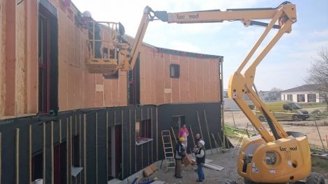 Chantier eco construction 85 avant bardage