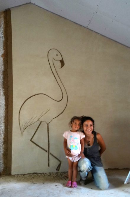 2017 – Peaugres (07) – Ophélie et Grégory – Stéphanie – Enduits terre en rénovation – 13