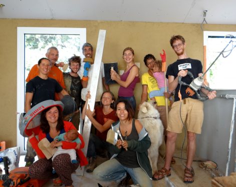 2017 – Peaugres (07) – Ophélie et Grégory – Stéphanie – Enduits terre en rénovation – 19