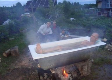 baignoire de barbotine chaude