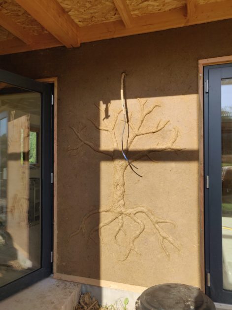 Un arbre en relief dans le mur de la serre !...